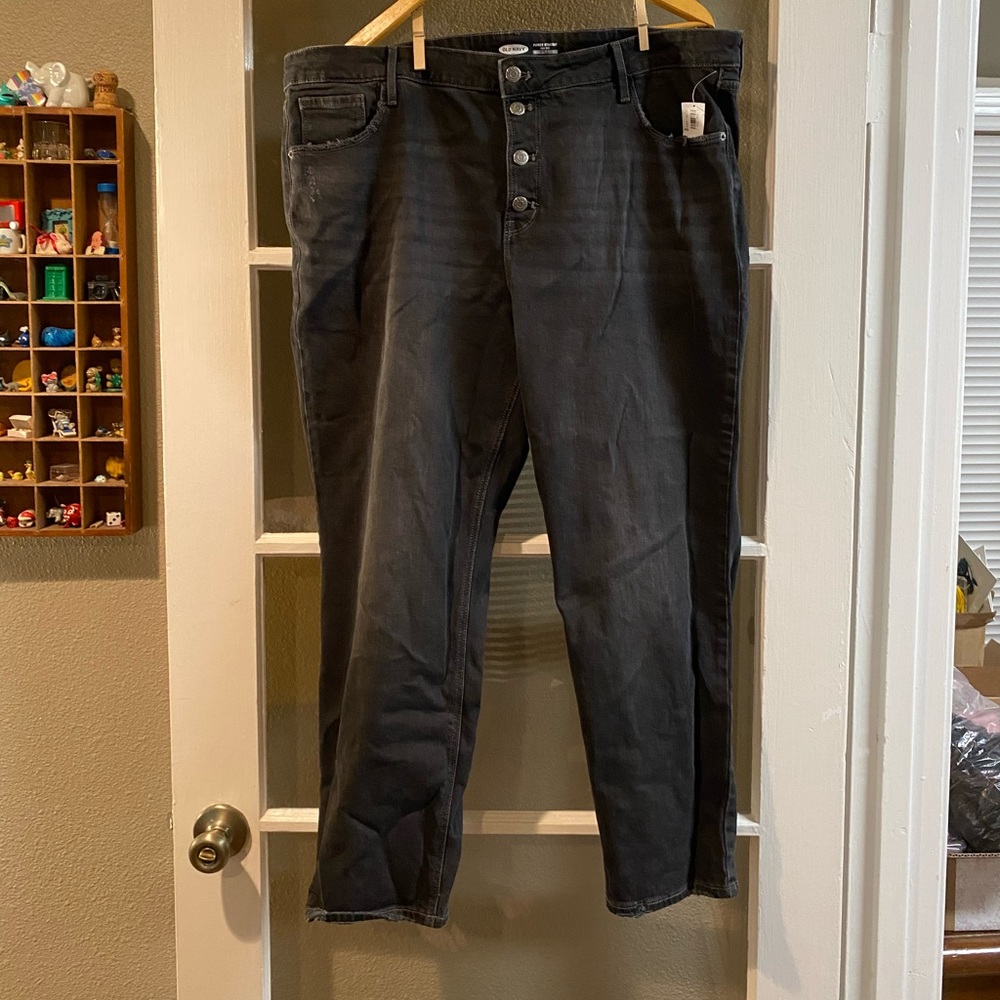 NWT Old Navy High Rise Cropped Black Jeans, 20